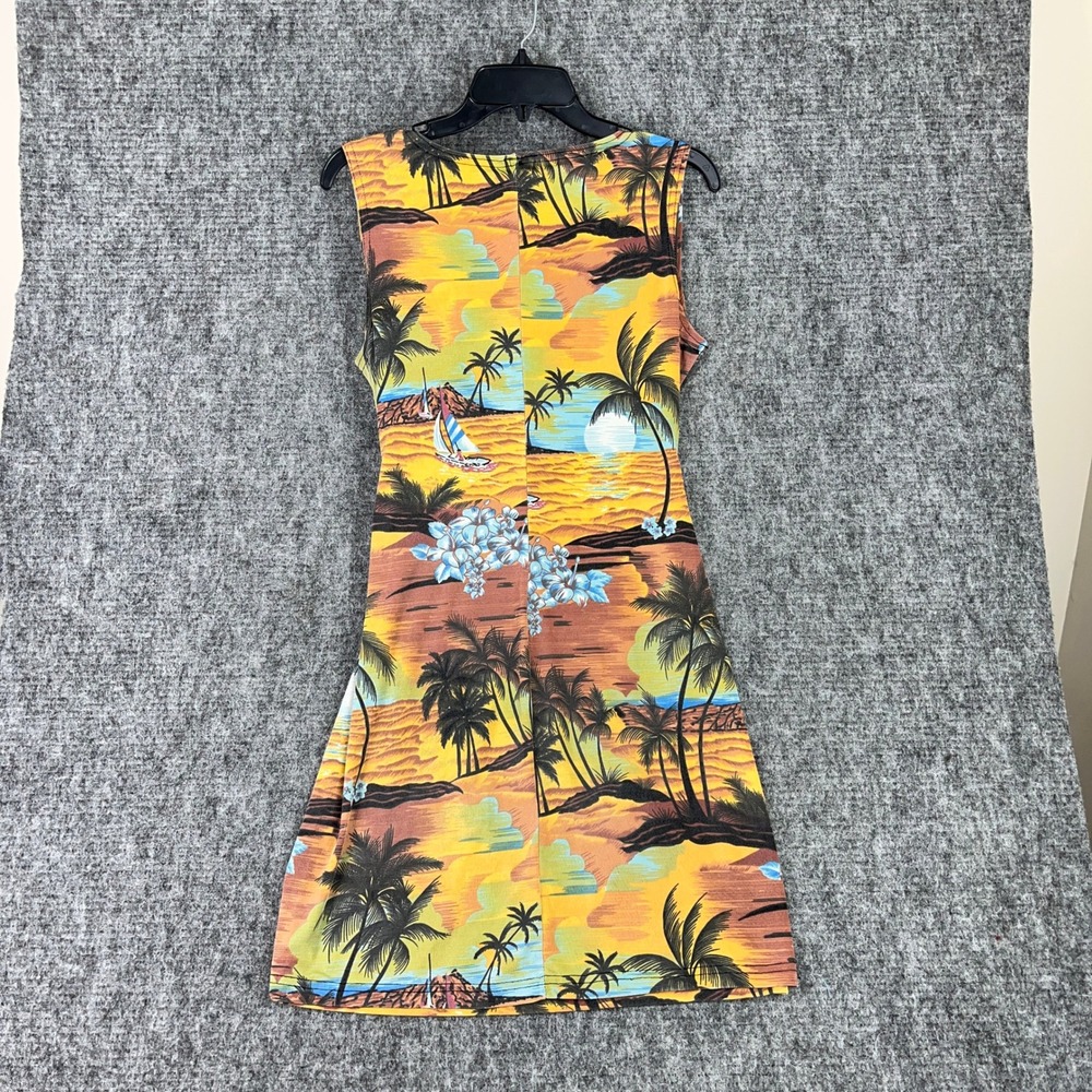 Vintage Jananas Dress Size S Hawaiian Tropical Sunset Y2K Surfcore Island Y2K - Picture 2 of 9